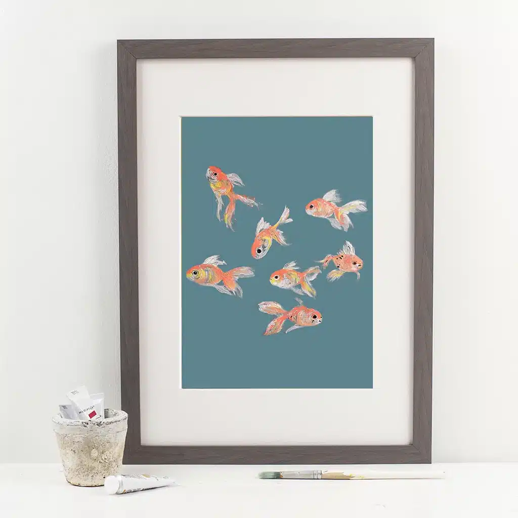  Goldfish Glints A3 Framed Print